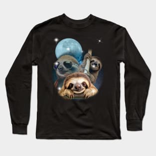 Sloths in Outer Space Long Sleeve T-Shirt